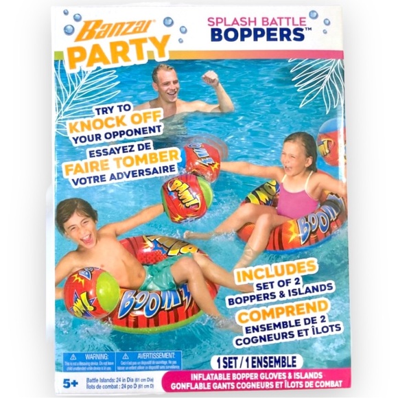 🆕 SPLASH BATTLE BOPPERS SET ~ Gloves + Float Tubes Pool Toy Game - Picture 3 of 4